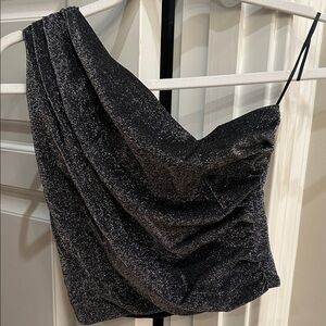 H&M Black Sparkle One Shoulder top